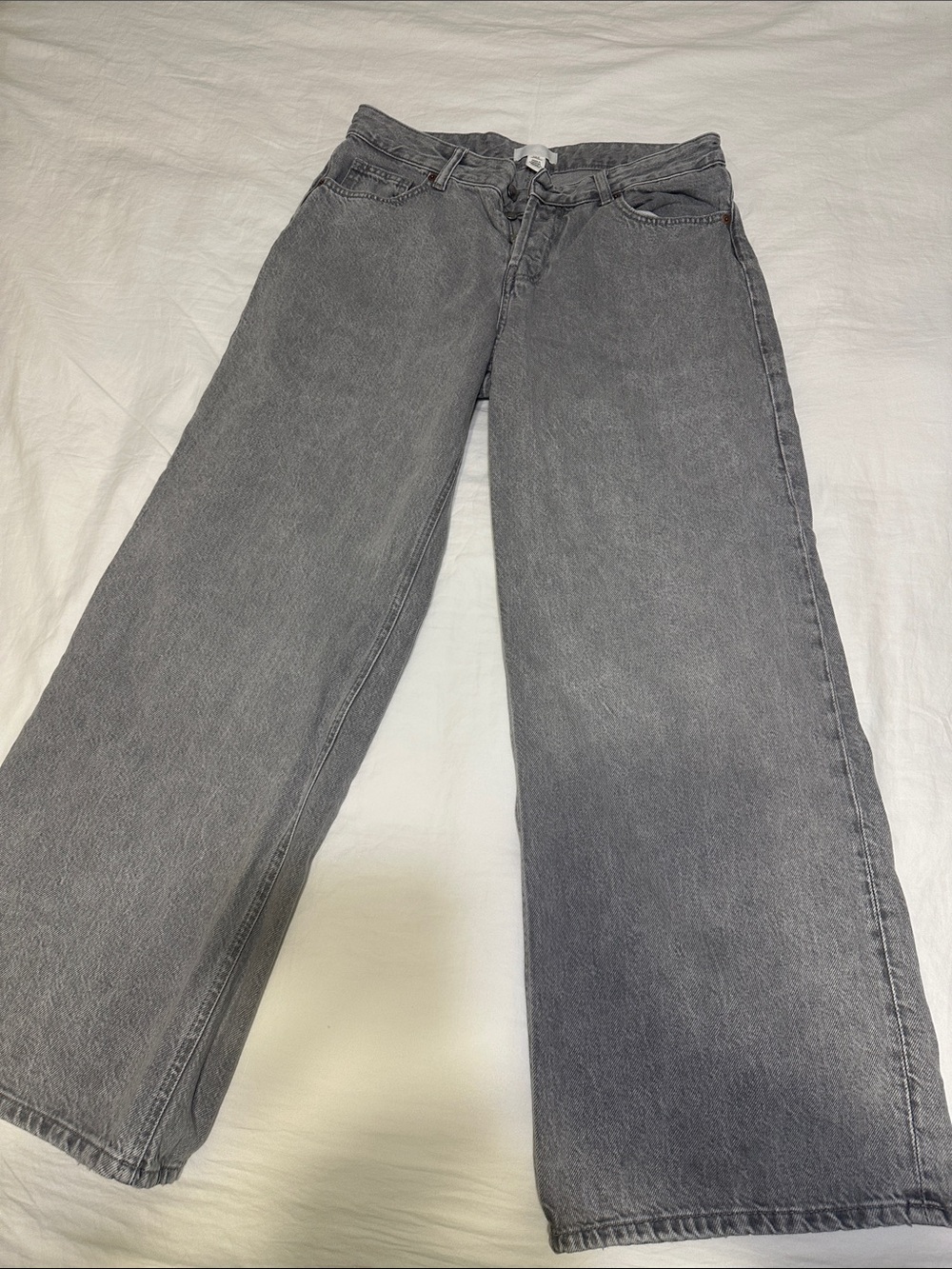 Women's H&M Wide-Leg Gray Jeans